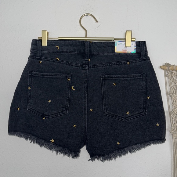 Tinseltown Shorts Tinseltown Ultra High Waist Gold Star Black